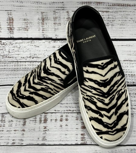 SAINT LAURENTスニーカー BLANC/NERO Saint Laurent Signature Logo Low-Top Sneakers | Saks Fifth