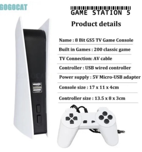 GS5 Gamestation 5 Console - 200 Classic Retro Games (USB Wired)