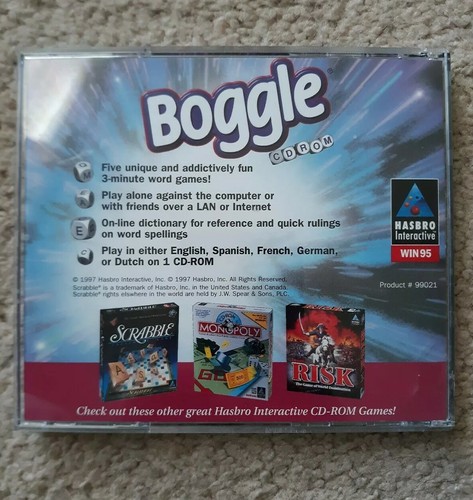 Boggle Cd-rom Computer Game! Very Good CIB COMPLETE *FREE SHIPPING!!!*
