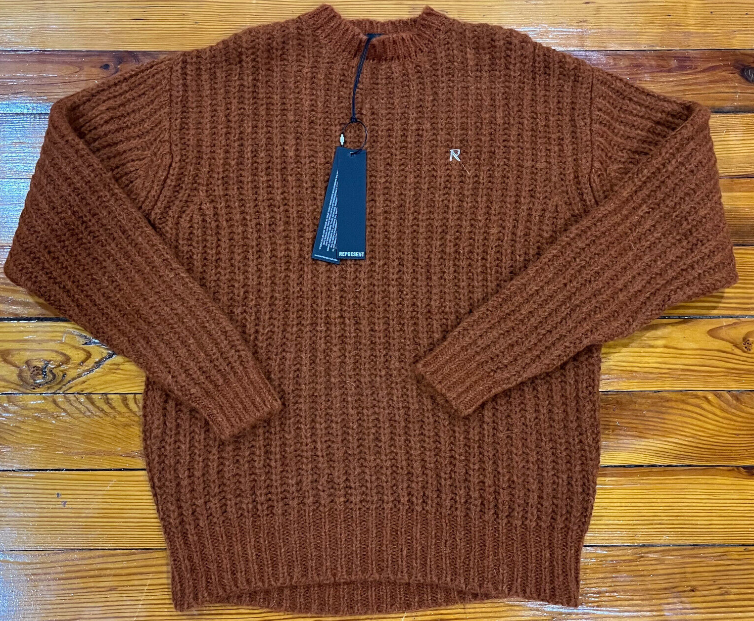 Represent Clothing Mohair Wool Ribbed Sweater Clay Rust
