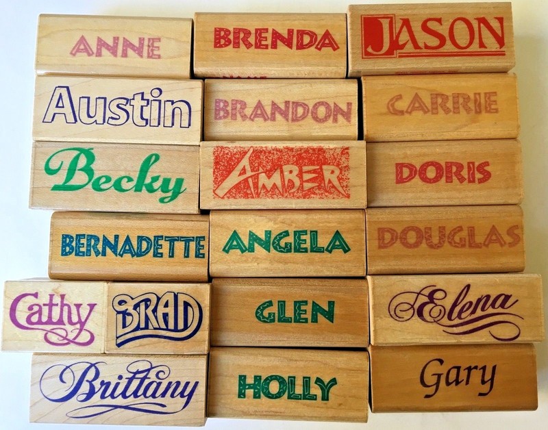 Personalized Name Rubber Stamp - Your Coice of Names From