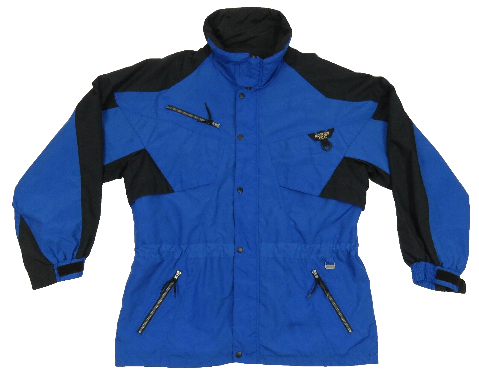 Vintage Mountain Goat Ski Snowboarding Blue Mens Full Zip