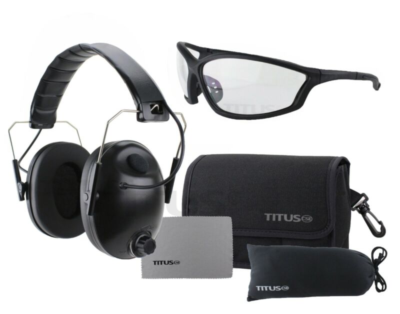 Titus Electronic Automatic Smart Noise Canceling Ear Muffs & Eye Protection G26