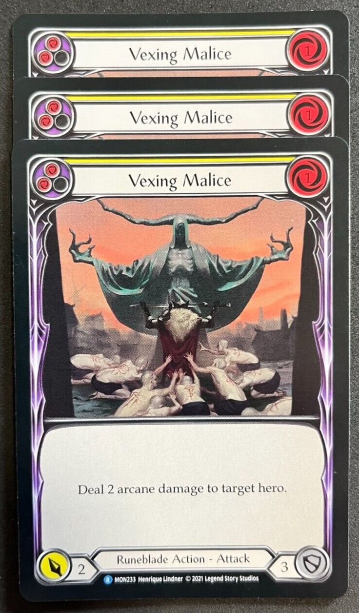 Flesh and Blood - Vexing Malice Yellow x3 - MON233 - 1st
