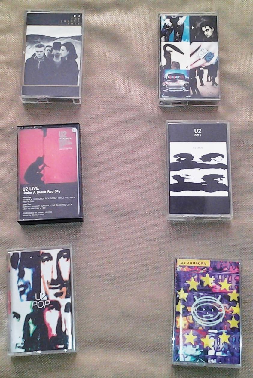 U2 6 Cassette Tape Lot - Joshua Tree, Pop, Actung Baby, Zooropa, Boy, Blood Red