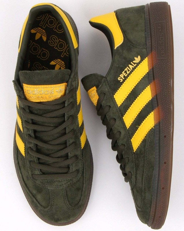 Adidas Handball Spezial Trainers Khaki Green/Yellow | eBay