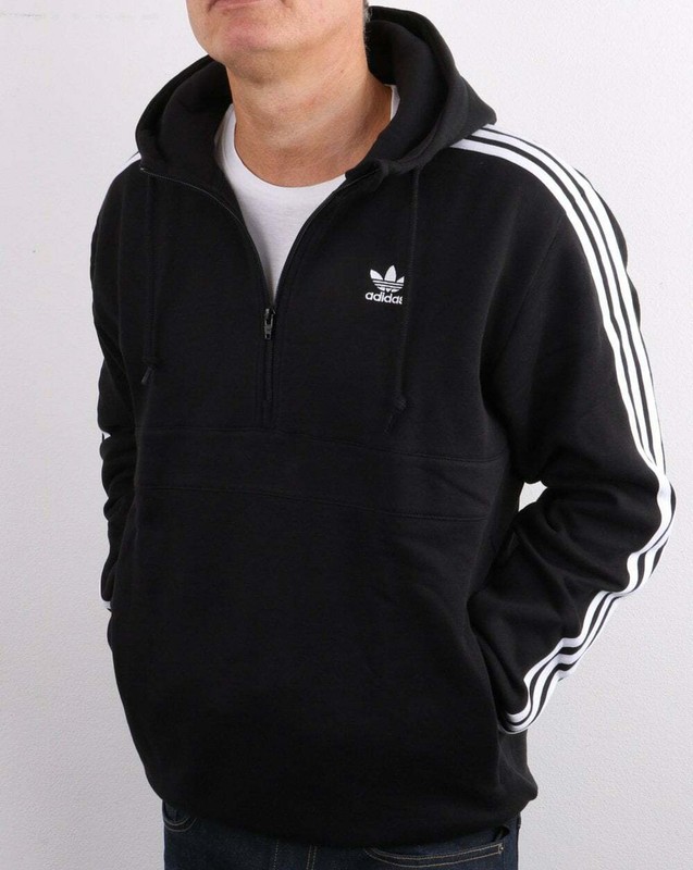 white adidas half zip