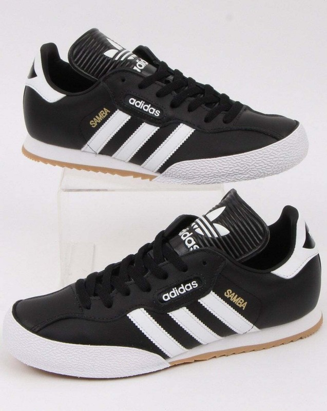 adidas Samba Super Trainers in Black \u0026 White - leather retro football classic | eBay