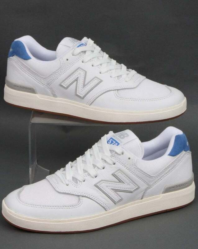 white leather new balance shoes