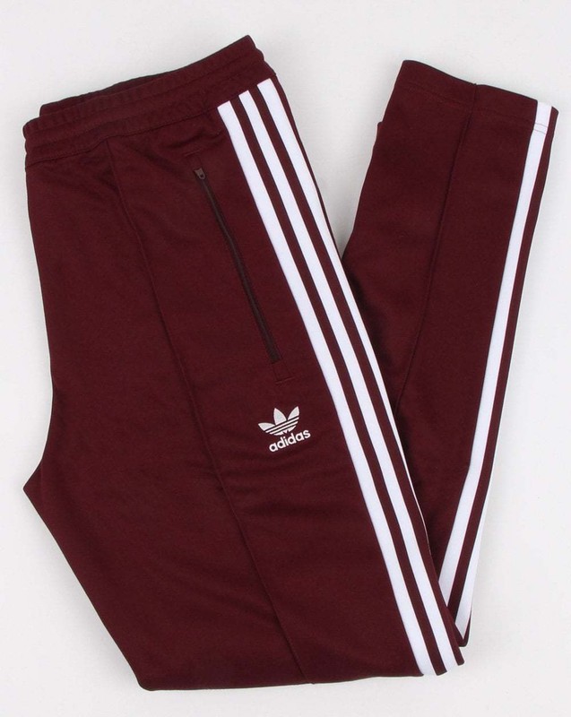 adidas beckenbauer track pants maroon