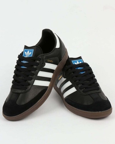 adidas black and white leather shoes