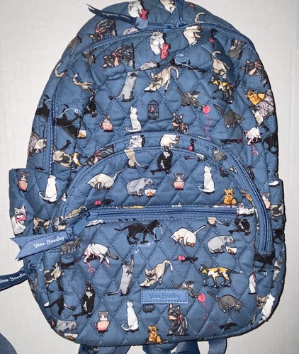 Vera Bradley コットンラージバックパックCAT'S MEOW New Vera Bradley Essential Compact Backpack Bag Cats Meow
