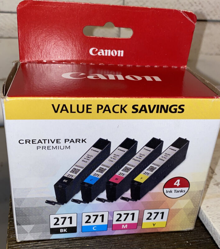 Canon Cli-271 Bk/cmy 4 Color Cartridges For Pixma Mg5720-6821-6822