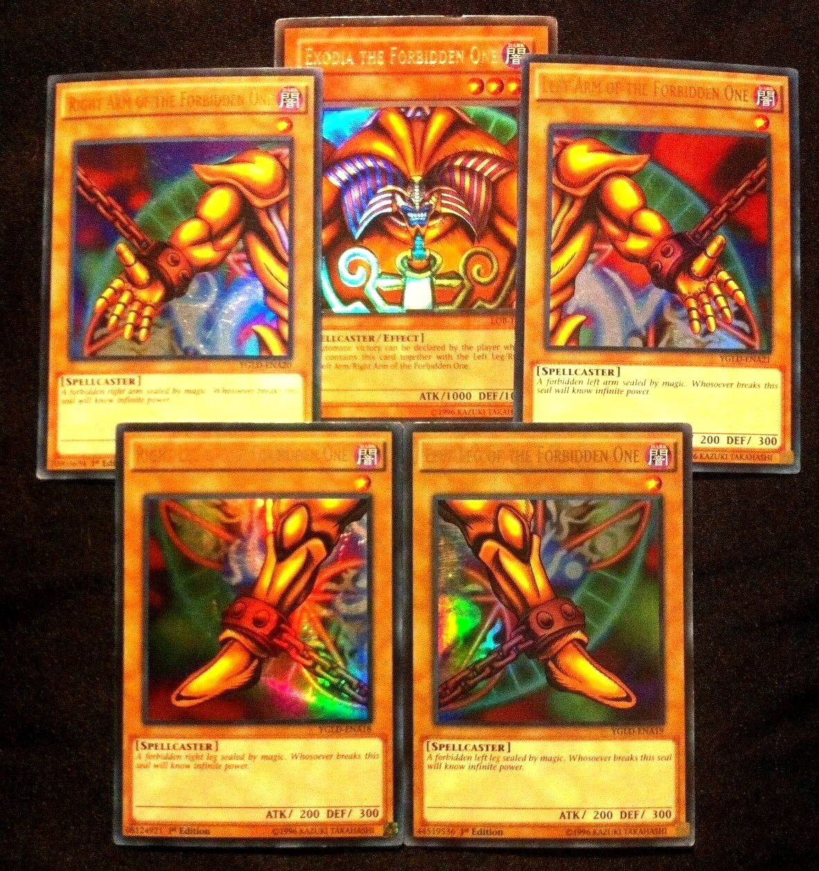 Exodia 5 Card Set w/ lob-124 + 1st Edition Ultra Rare Holo Foil - Yugioh Cards