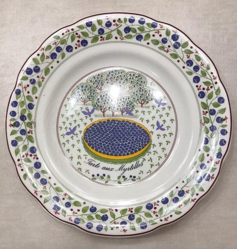 Set of 6 Gien France Fruit / Dessert Plates CRATE & BARREL les Tartes French