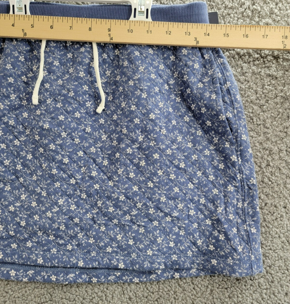 Polo Ralph Lauren Floral Quilted Double-Knit Skirt Big Girls XL (16) Blue PullOn - Picture 5 of 15