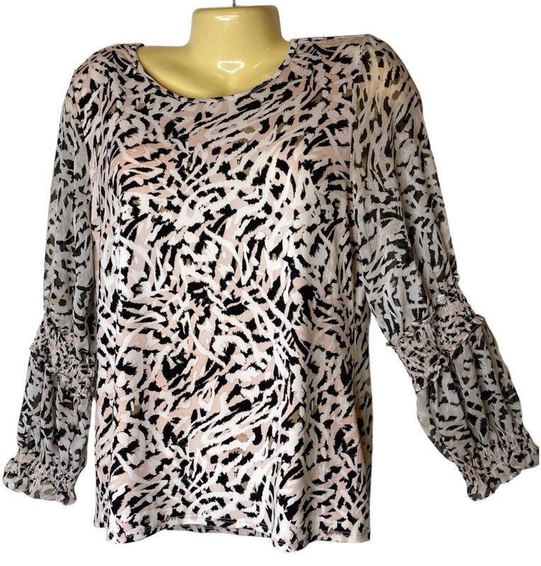 Calvin Klein Blouse Womens Size S Blush Pink Silky Semi
