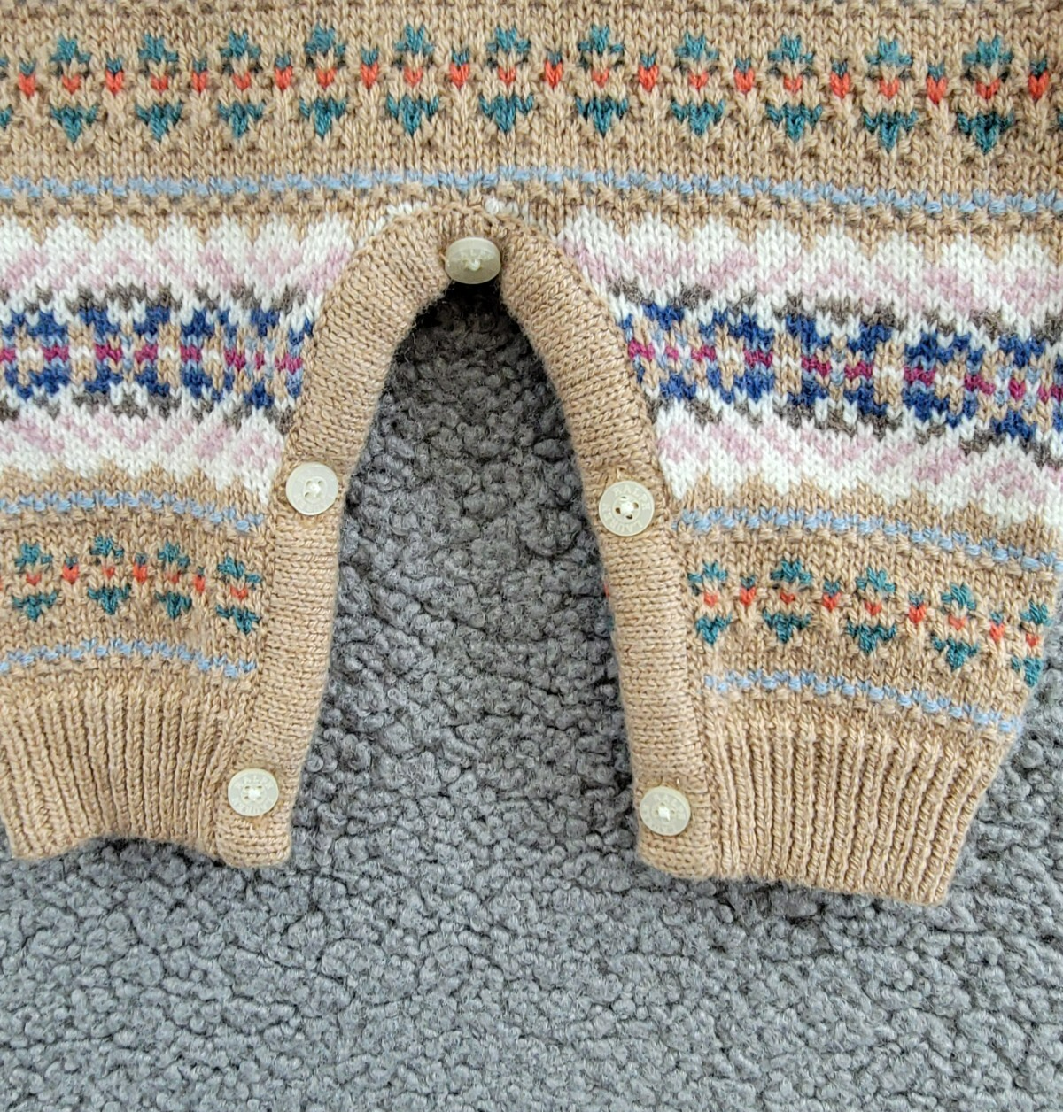 Ralph Lauren Fair Isle Wool Blend Sweater Coveralls Baby Boys' 3-6M Khaki Multi - Picture 11 of 20