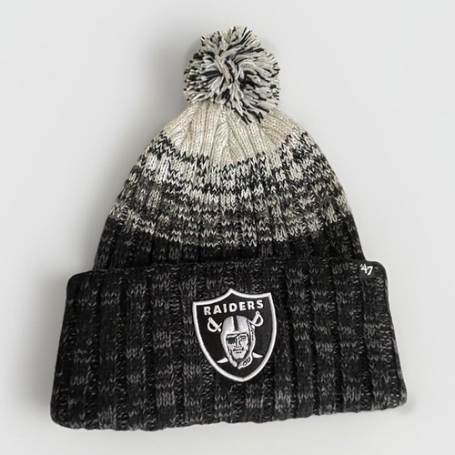 Las Vegas Raiders 47 Brand NFL Knit Beanie Black Grey Silver
