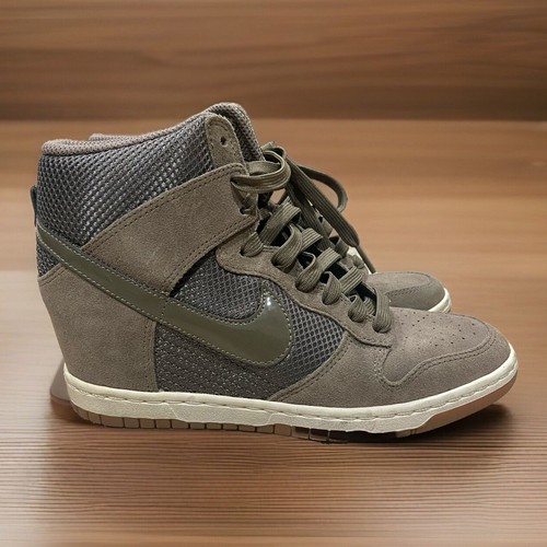 Nike Dunk Sky Hi High Womens Olive Green White Gum Hidden