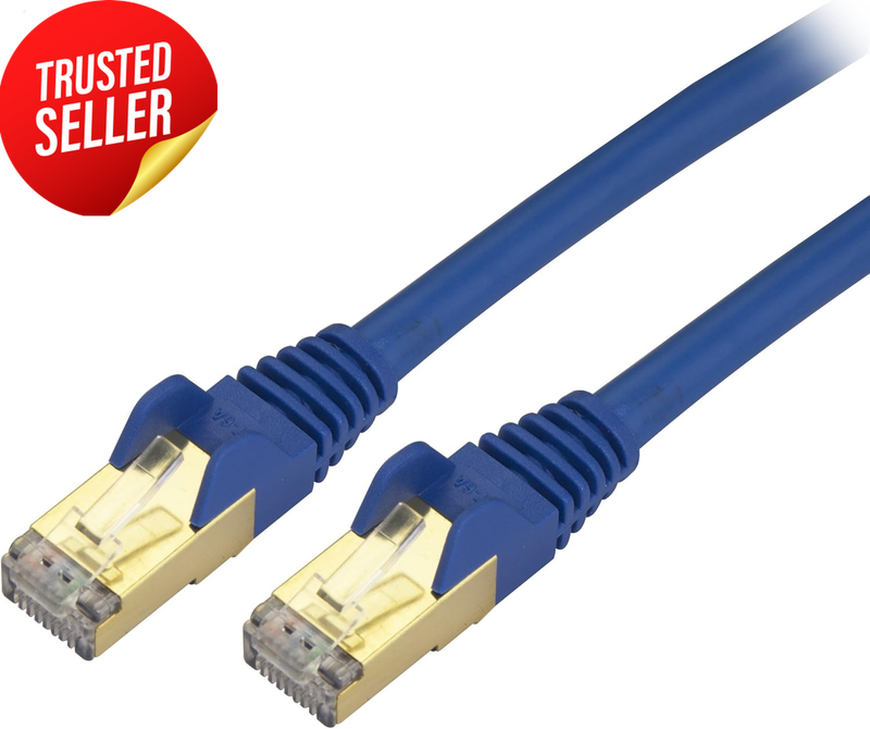 Ethernet Cable Cat6A 9ft 10Gigabit Shielded Blue