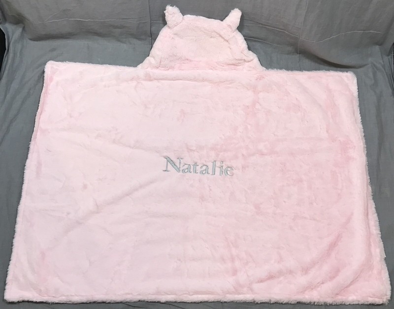 Pottery Barn Kids Pink Kitty Faux Fur Bath Wrap Towel Natalie