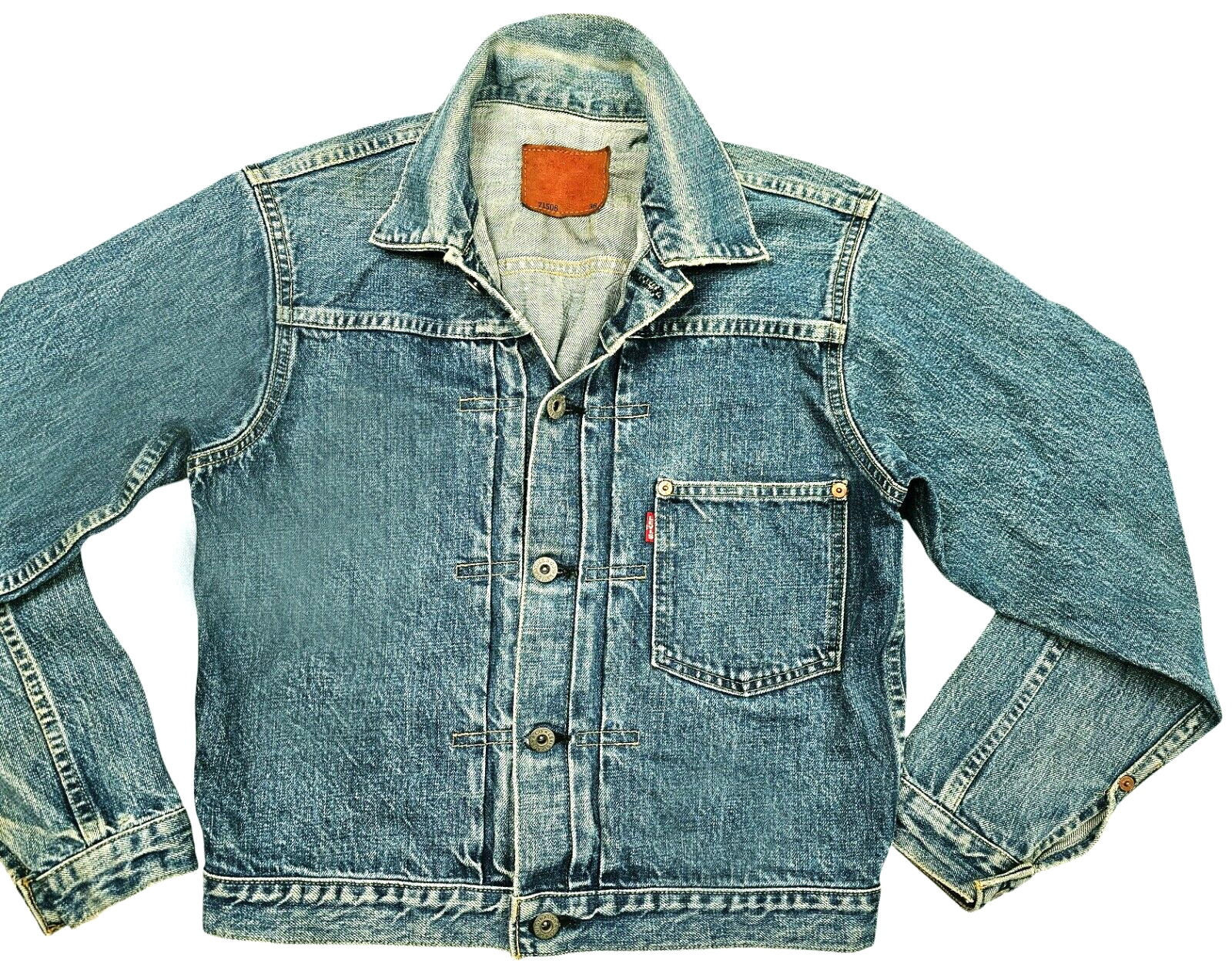 HOT VINTAGE 1940 Men REPRO LEVI'S 71506 BIG E SELVEDGE Denim