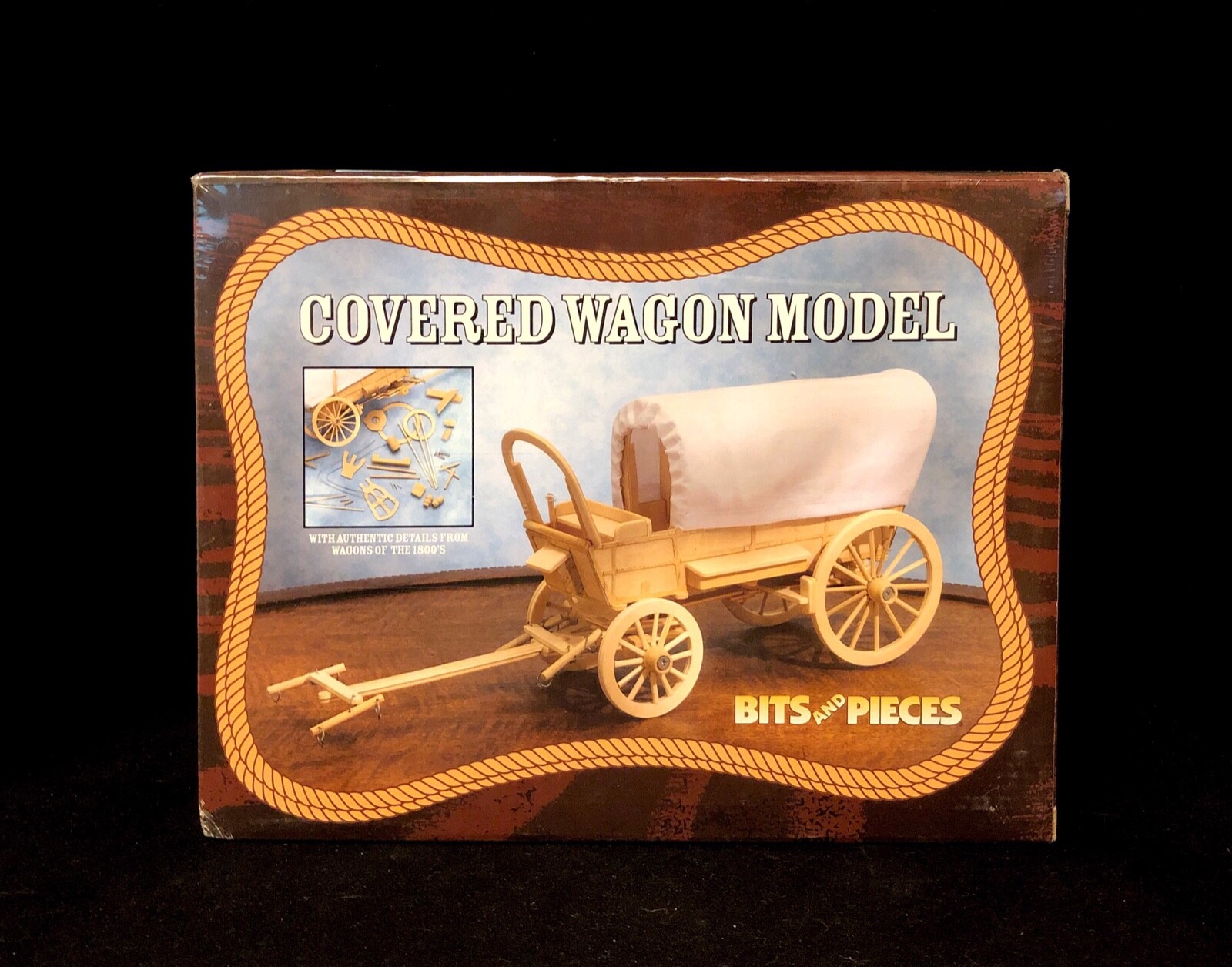 Vintage Wooden Covered Wagon Model By Bits And Pieces NIB