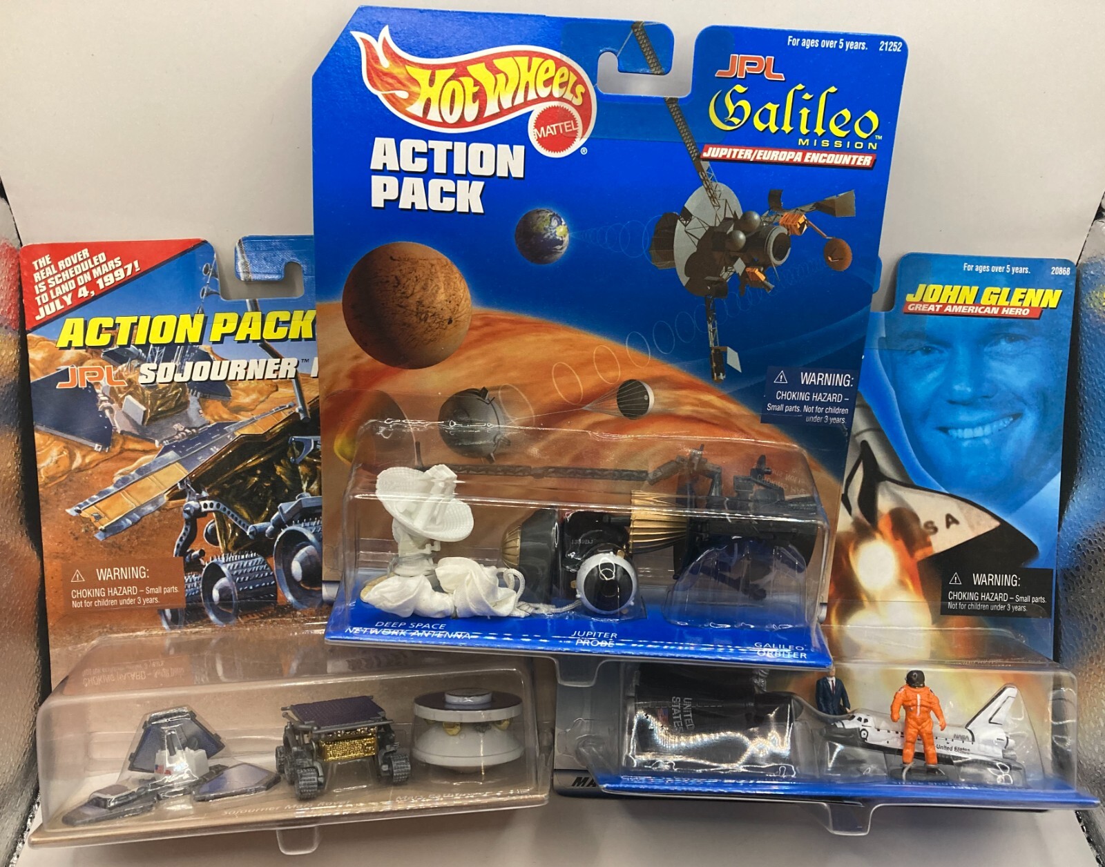 Space Action Pack  John Glenn, Sojourner Mars Rover & Galileo Mission