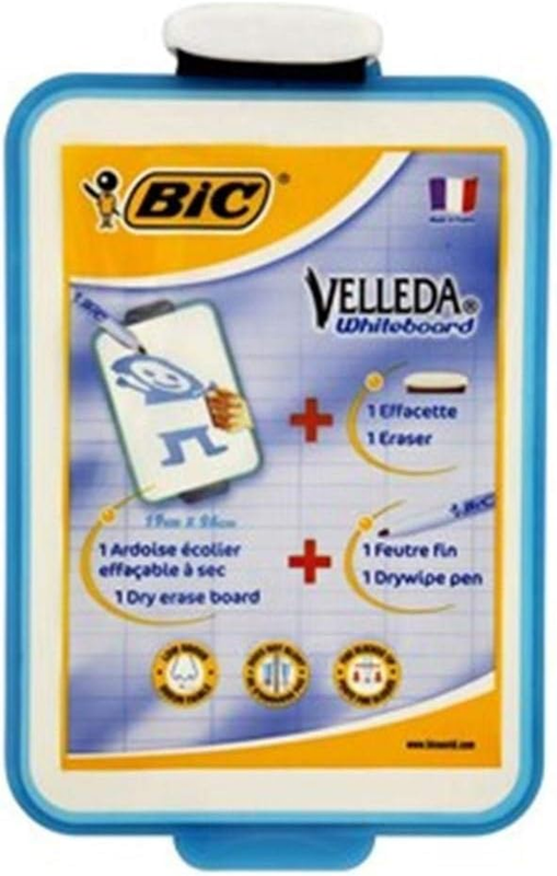 Velleda Double-Sided Dry Erase Whiteboard - 19 X 26 Cm with Blue Marker and Eras