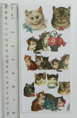 Antique Collection Violette CLASSIC CATS - 1 Sheet of Cat Stickers #P13