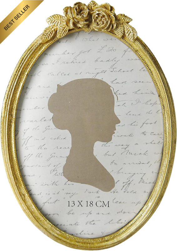 Vintage Picture Frame 5X7 Inch, Oval Antique Photo Frames with Glass Front, Luxu