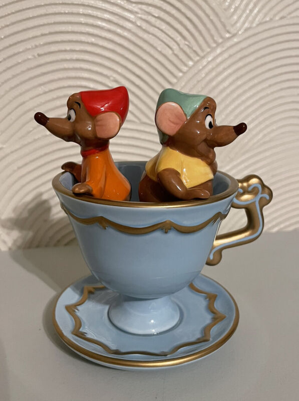 Disney Cinderella Gus and Jaq Teacup Sculpture Figurine