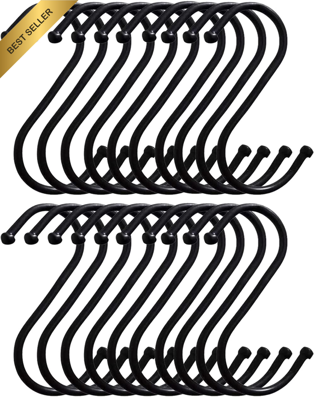 Stainless Steel S Shaped Hooks Hangers, Heavy Duty S Hooks, 20PCS Multipurpose D