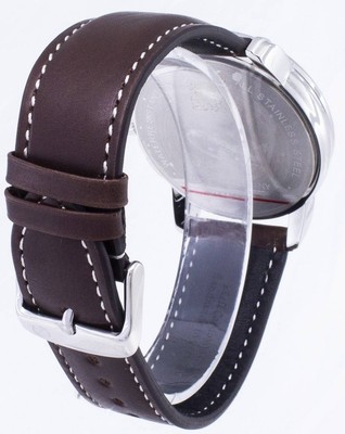 Pre-owned Zeppelin Lz126 Los Angeles Beige Dial 7614-5 Brown Leather Strap Men's Watch 50m