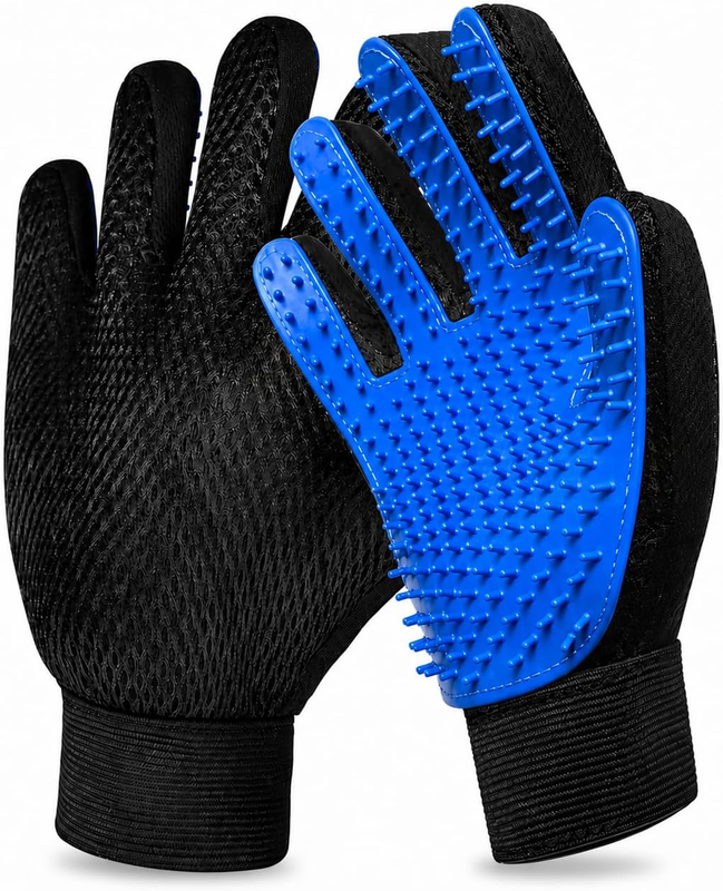 Pet Grooming Glove Deshedding Brush Dog Cat Hair Remover Bathing Massage Mitt