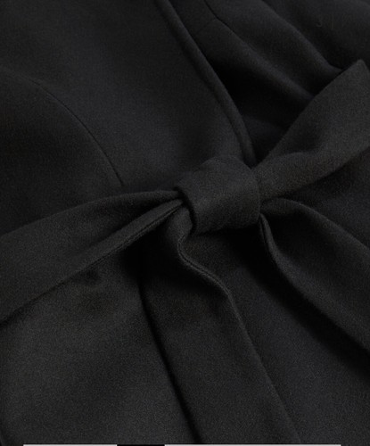 Pre-owned Ted Baker Wmo-sandra Midi Wool Wrap Coat In Black 2 Us