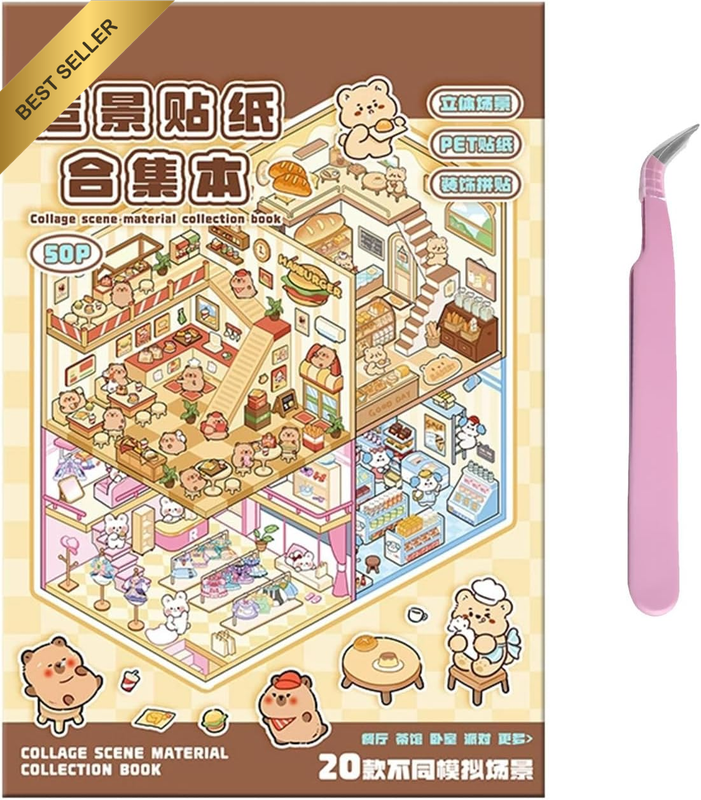 20 Set DIY 3D Sticker Scene Collection Book,Fun DIY House Stickers for Kids Make