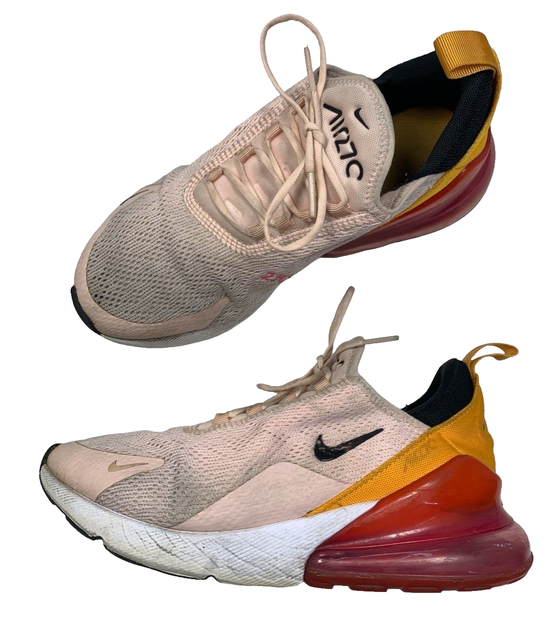 Nike Air Max 270 Women s Size 7 Washed Coral Pink Air Cushion Sneakers eBay