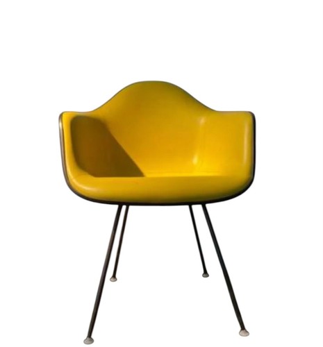 1970 Vintage Eames For Herman Miller Yellow Naugahyde Fiberglass