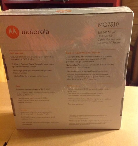 Motorola MG 7310 Cable Modem Plus Router