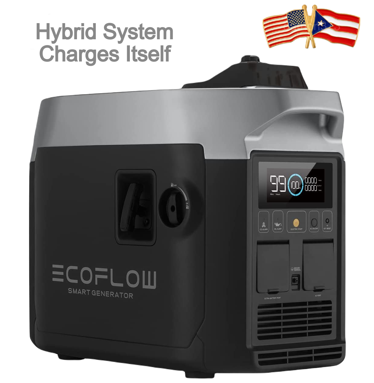HYBRID GENERATOR Gas & Electric Option Self Auto Charge Turns on With PHONE APP