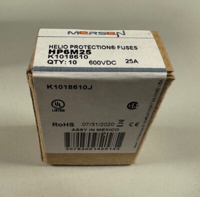 Mersen/Ferraz HP6M25 25A PV fuses NEW box of 10@, Helio Protection (KLM/KLKD)