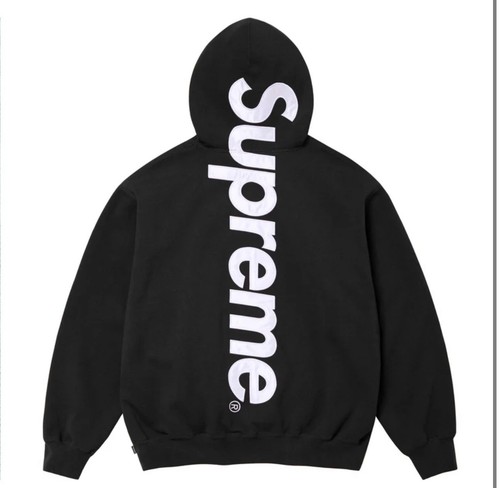 Pre-owned Supreme Satin Appliqué Hooded Sweatshirt Fw 24 Size Xl Confirmed Order In Black