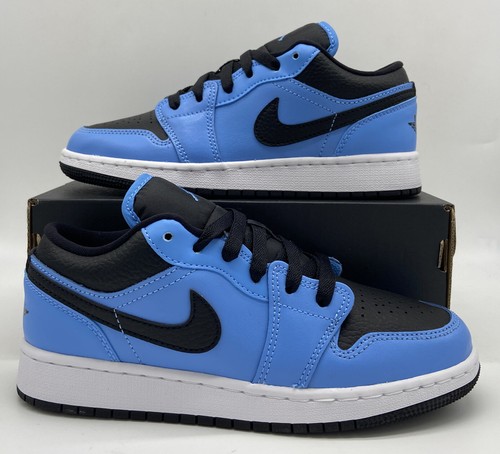 

Мужские размеры Nike Air Jordan 1 Low GS University Blue Black 553560-403, Синий, Air Jordan 1 Low GS