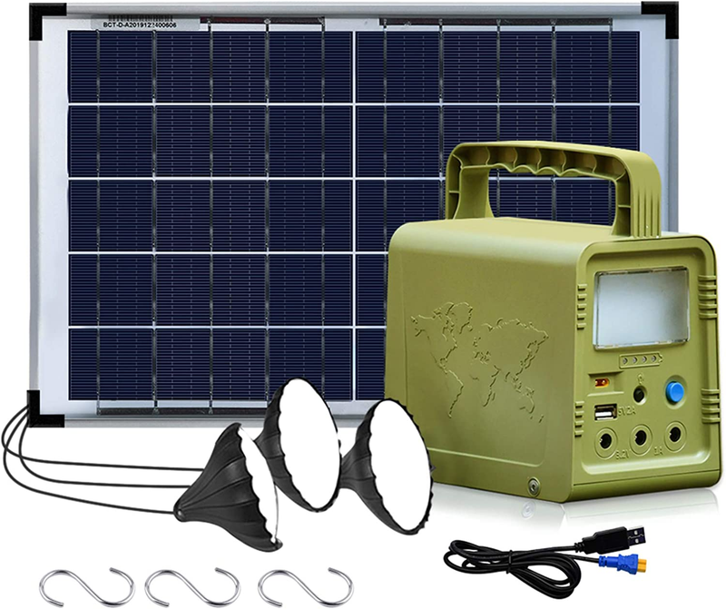 84Wh Portable Power Station, Solar Generator with 18W Solar Panel, Flashlights,
