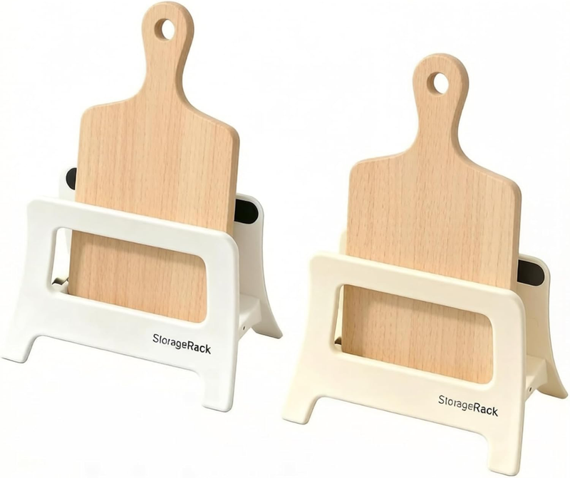 2Pc Cutting Board Holder,Cutting Board Rack Chopping Board Holder,Auto Width Adj