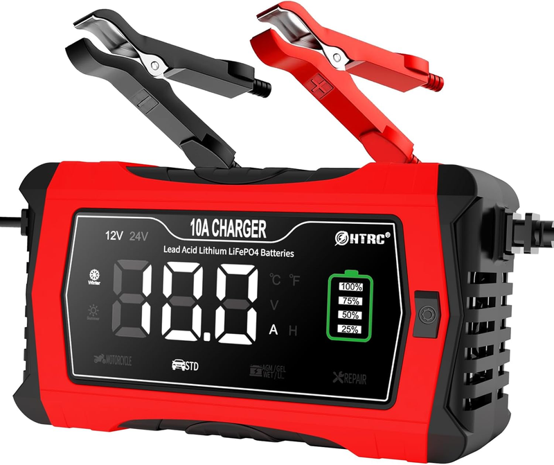 Battery Charger 10-Amp 12V and 24V Smart Car Battery Charger,Trickle Charger,Bat