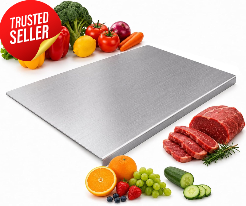 Stainless Steel Chopping Board 60x40cm Double-Sided