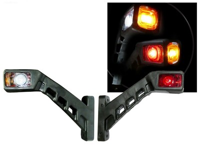 2 x LED 12V LKW Begrenzungsleuchten Positionsleuchten Anhänger Gelb Rot Weiß Neu